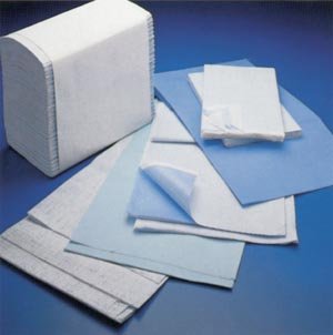 Graham Professional PLASBAK Drape & Bed Sheets Bed Sheet, 40" x 90", White/Blue, 50/cs