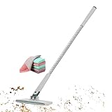 Mopa de pinza reutilizable, con 4 paños para limpieza, herramientas para limpieza de suelos de madera, para cocina, baño, salón, oficina, casa o dormitorio