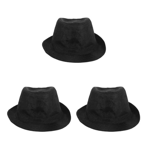 GALPADA 3pcs Black Felt Top Hat for Kids, Magician Hat，Costume, Coachman for Cosplay, Stage Performance Funny Party
