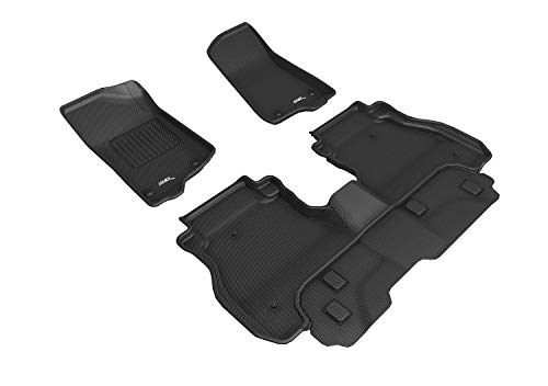 3D MAXpider Custom Fit Kagu Floor Mat (Black) Compatible with Jeep Gladiator Jt 2020-2025 - Full Set -  L1JP02201509