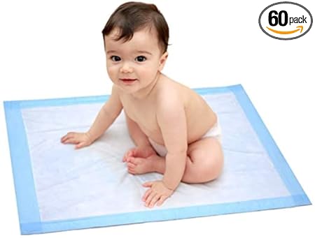 60 Undersheet for Baby 90 x 60 Cm | Baby Disposable Undersheets| Count- 60 | | Breathable Underpads|Bed Protector Dry Sheet for New Born Babies| Soft Disposable| Pack of 60 |Blue Color