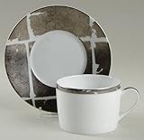  Tazza tè 15 CL con piattino cm 14 porcellana limoges Modello FEUILLE D\'ARGENT