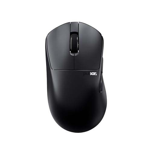 Pulsar Gaming Gears X3 Souris de jeu sans fil, ultra légère (55 g), hybride ergonomique, commutateur optique, 32 000 DPI, 750 IPS, capteur XS-1, compatible 8K (gaucher, taille M, noir)
