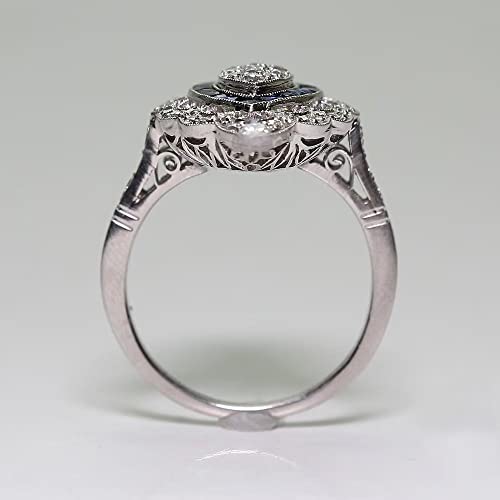 Bague argent 925 saphir anti-ternissement ajustable taille 6-10