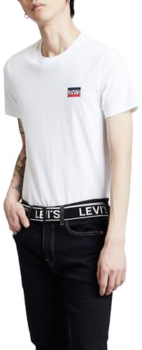 Levi's Herren 2-Pack Crewneck Graphic Tee T-Shirt, Sportswear White/Mineral Black, L