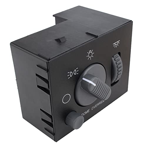 Autokay Headlight Instrument Panel Dimmer Dome Lamp Switch Gray Knob Fits For Chevy Avalanche, Silverado, Tahoe, Suburban, Gmc Sierra, Yukon 1999-2002 | Rep# 15755595, 15738843, D1534G, Sw2157 #TOP3