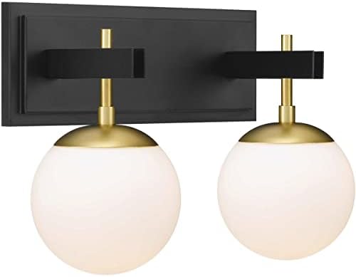 Allie 2-Lt Bath - Black/Satin Brass