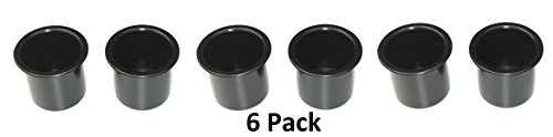Image of Plastic 2 7 /8 Black Drop in Cup Holder Plastic for Poker, Blackjack or Pool Tables, Boats, RV's, Patios, Cars, Decks, Trailers or Tables Multipack (6)