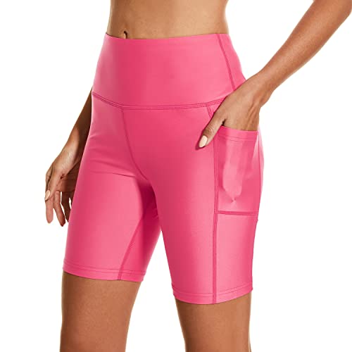 Image of HODOSPORTS Women's 3'' /5'' /7'' /9'' /12'' Swim Board Shorts UPF50+ High Waisted Quick Dry Swimsuit Bottoms with Pockets Liner