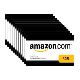 Amazon.com $25 Gift Cards, Pack of 50 (Old Version) (Classic White Card Design)