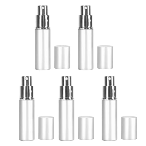 Lazmin112 Dispensador de Perfume Superior Plano, Tubo, Tamaños de Viaje de Menos de 10 Ml de Botella de Medidor de Perfume Portátil para Mujeres para Apagar (Silver)