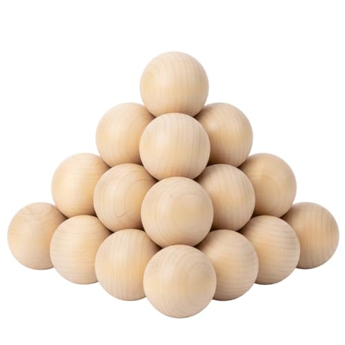 ZYLOUY Holzkugeln 30 Stück Holzkugeln ohne Loch 30 mm Rundholz Kugeln für Bastelprojekte und Heimdekoration Vielseitige Holzperlen für kreative Gestaltung 30 mm Durchmesser Holzkugelns