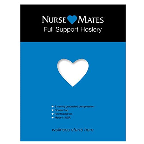 Nurse Mates Full Support Pantyhose | 6 mmHg Graduated Compression | Light Support | Cool and Comforatable | 1 Pair | White Size EE