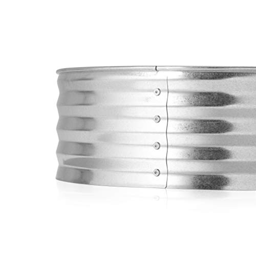 Amazon Basics Outdoor Round Galvanized Steel Fire Ring - 36-Inch, Silver #TOP2