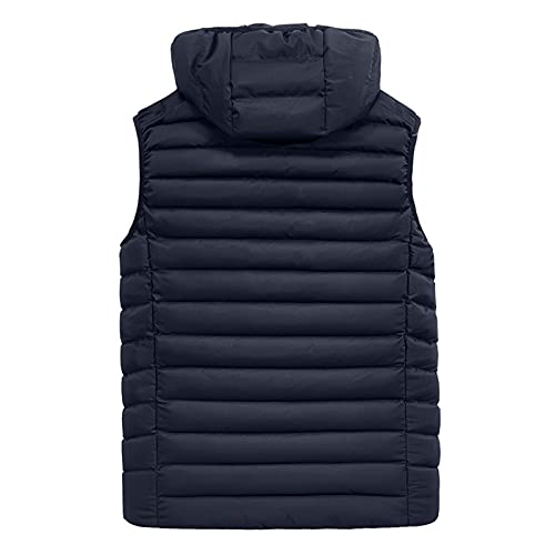Gilet sans manches homme coupe-vent contre le froid gilet d'hiver chaud à capuche zippée