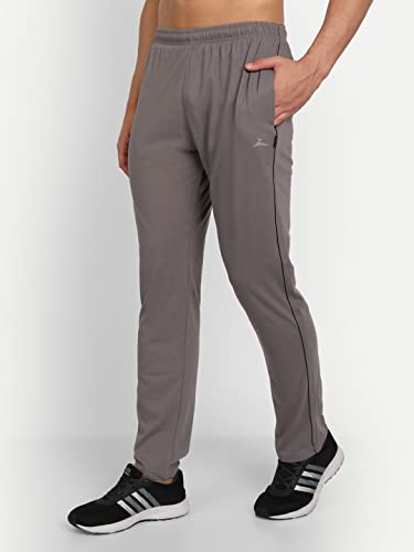 Image of Zeffit Men's Slim Fit Track Pants, Cotton, Elastic Waist, Side Pockets, Running & Gym