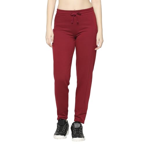 Image of Being Human Maroon Slim Fit Women's Track Pants Clothing