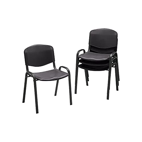 Safco 4185Bl Stacking Chairs Black W/Black Frame 4/Carton #TOP1