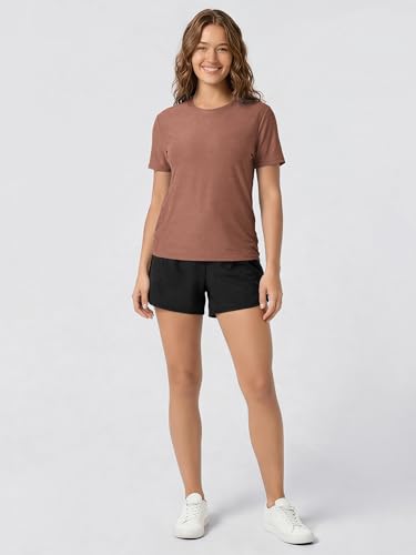 Image of ODODOS Women's Performance Cropped Tee Ultra Soft odSTRATUM Tech Short Sleeve Relaxed Top Crew Neck T-Shirts
