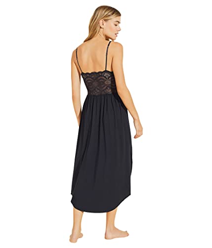 Eberjey Mariana Gown For Women - Adjustable Shoulder Straps With Gorgeous Bodice Lace Detail, Stylish Nightgownsm One Size Black #TOP2