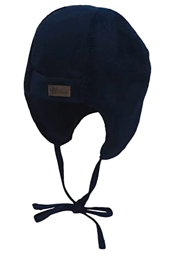 Sterntaler Baby Jungen Mütze Baby Mütze - Mütze Baby, Kappe Kinder, Mütze Baby Neugeborene - mit Ohrenklappen und Bindeband - marine, 45
