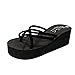 Sandali da donna infradito scarpe bohémien per le donne pantofole da spiaggia da donna con zeppe pantofole causali sandali da donna pantofole da carlino per donne sandali da donna, Nero , 38.5 EU