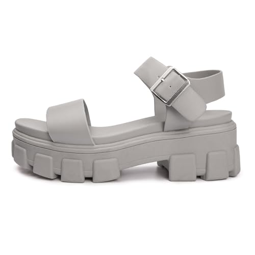 Image of Luffymomo Women's Platform Wedge Sandals | Chunky Heels Ankle Strap Shoes Open Toe Summer Adjustable Sandals, Lug Sole