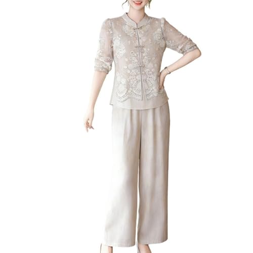 Blusa de gasa estilo chino y manga 3/4 ideal para looks de oficina y cenas