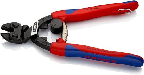 KNIPEX CoBolt Tronchese a doppia leva rivestiti in materiale bicomponente, forma affusolata, con anello di fissaggio, 71 22 200 T
