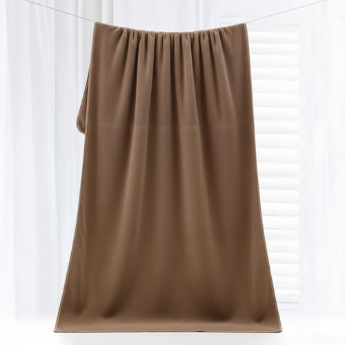 Image of Dribble Coral Fleece Weft Knitting 400 GSM Large Bath Towel 70 x140 cm | Ultra Soft, Quick Dry, Highly Absorbent | Lightweight & Skin-Friendly Towel for Bathroom, Gym & Travel, Brown