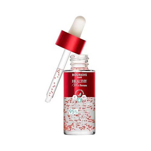Bourjois - Healthy Mix Serum Primer, base de maquillage, éclat instantané pour un maquillage éclatant, floute les imperfections, vitamine C et niacinamide, vegan, 30 ml