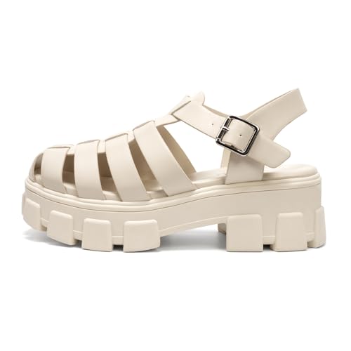 Image of Colgo Womens Platform Wedge Sandals Chunky Block Heeled Adjustable Buckle Fisherman Sandals for Summer