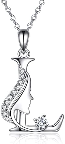 YAFEINI Initial Letter Pendant Necklace for Women Alphabet A-Z 925 Sterling Silver Jewellery Gifts for Girls