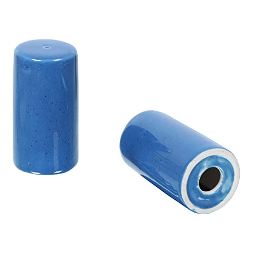 Image of QIMACPLUS Handcrafted Ceramic Salt and Pepper Shaker Set | Perfect Pour Holes for Kitchen, Dining Table, Picnic, Office, Restaurant, and Hotel | Set of 2 (SkyBlue)