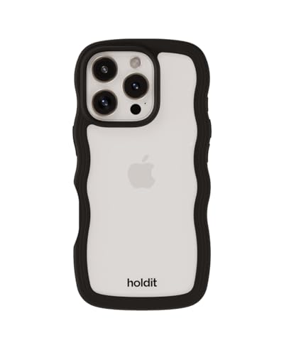 Holdit �ϏՌ� �X�}�z�P�[�X (iPhone 16Pro / �X�^�C���b�V�� �u���b�N/�N���A�^�C�v) ���{���㗤���f�� �X�}�z �P�[�X �J�o�[ �Ȃ݂Ȃ� �E�F�[�u (�Ռ��z��/TPU/���C�����X�[�d�\) iphone�P�[�X