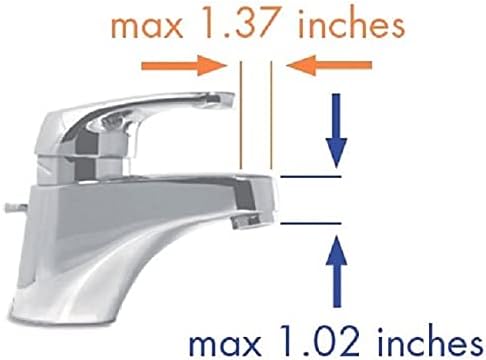 Diagram showing maximum faucet dimensions for compatibility