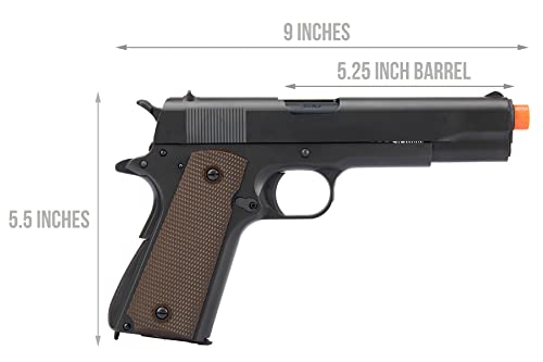 Full Metal R31 1911 Gas Blowback Airsoft Pistol w/Black Barrel Army Armament - Black - Thumbnail 2