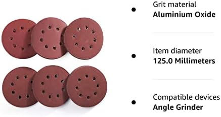 LotFancy 125mm Sanding Discs, 8 Holes, 60pcs, 1000 1200 1500 2000 2500 3000 Grit, Sand Paper Pads Hook and Loop, for Orbit Orbital Sander Oscillating Tools