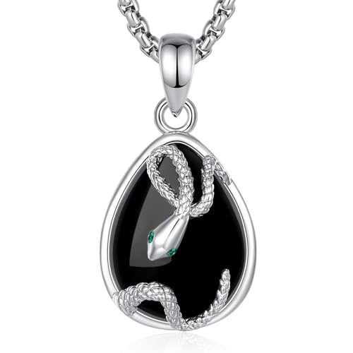 Pendentif guérison serpent avec cristal naturel et bijoux de protection