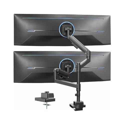 Soporte de monitor doble NBYGSC con barra de extensión para corregir la postura en el trabajo