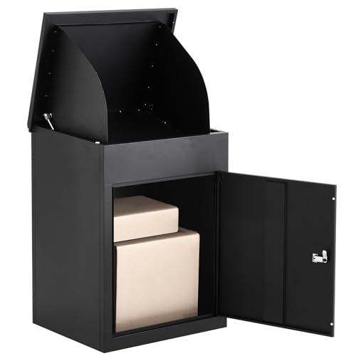 Package Delivery Boxes for Outside, Extra Large Parcel Drop Boxes with Lock, Anti-Theft Galvanized Steel,IPX3 Waterproof Weather Resistant Mailbox for Porch Fence Curbside (21.8