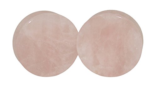 Lobal Domination Pair of Rose Quartz Organic Stone Plugs Gauges - up to 38mm Available! (1&1 4  (32mm))