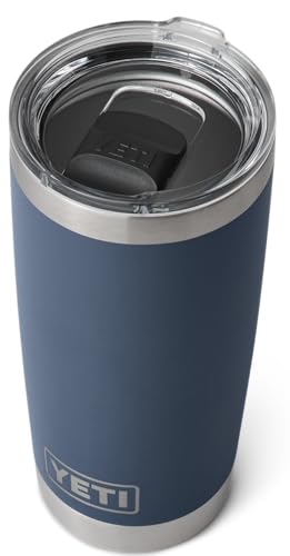 YETI Rambler 20 oz (591 ml) Tumbler mit abnehmbarem MagSlider‑Deckel, Edelstahl‑Thermobecher, Vakuumisoliert – Navy
