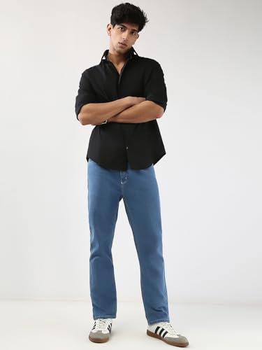 Image of Urbano Fashion Men's Straight Fit Washed Jeans Stretchable