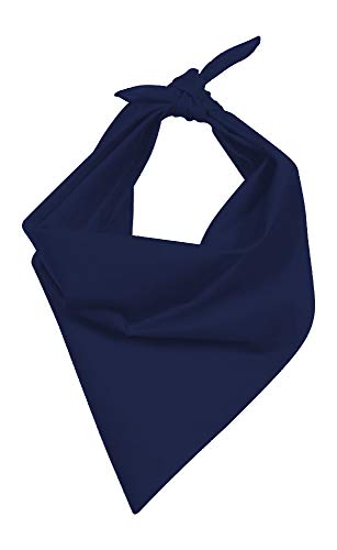 New Solid Color Cotton Bandanas - (5 Different Colors), Navy Blue