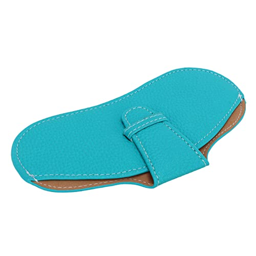 Image of Leather Sunglasses Case, Portable Soft Leather Sunglasses Bag, Flexible Sunglasses Pouch Slim Case for Men and Women(blue)