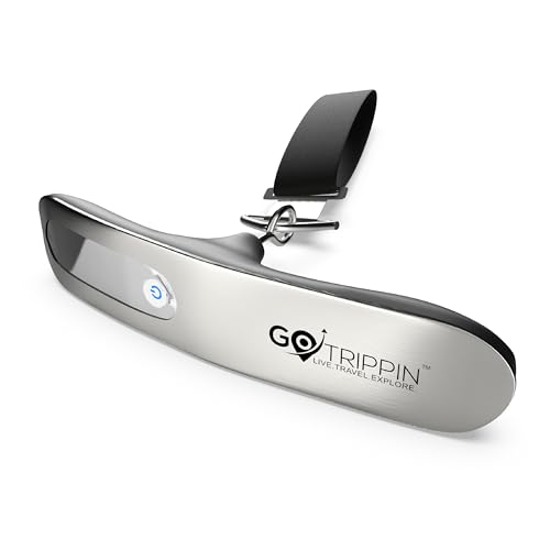 GoTrippin by Destinio Weight Machine for Luggage - 50 kg capacity, Steel body, Lifetime replacement - Digital Portable Electronic Luggage Weighing Scale for home, travel, flights, bags (Silver, 50 kg) (Image - 1)
