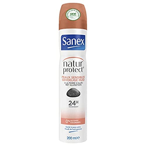 Sanex Nature Protect - Desodorante en spray con piedra de alumbre para pieles sensibles, 200 ml