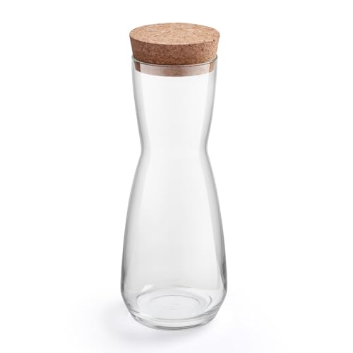 Murago - Mini Karaffe Glas mit Korkdeckel 330 ml – Wein Dekanter Vorratsglas Dekoglas Vase Aufbewahrungsglas Kleine Wasser Saft Glaskaraffe Öl Essig Nüsse Gewürzglas Küche Glasflasche Deckel