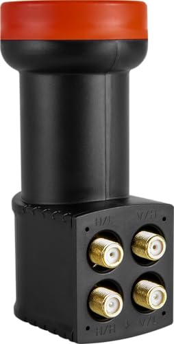 Megasat Diavolo Quattro LNB – LNB Universel (pour Utilisation avec Un multiswitch, connecteurs F plaqués Or, pour Les exigences Les Plus élevées, Facteur...